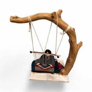 Vintage Native American Navajo Folk Art Doll Weaving Loom